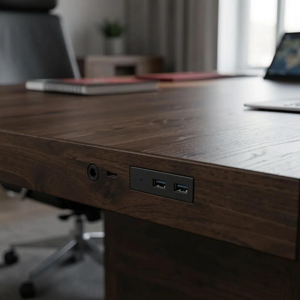 Złącza i porty USB przy stanowisku pracy w Vilmorian