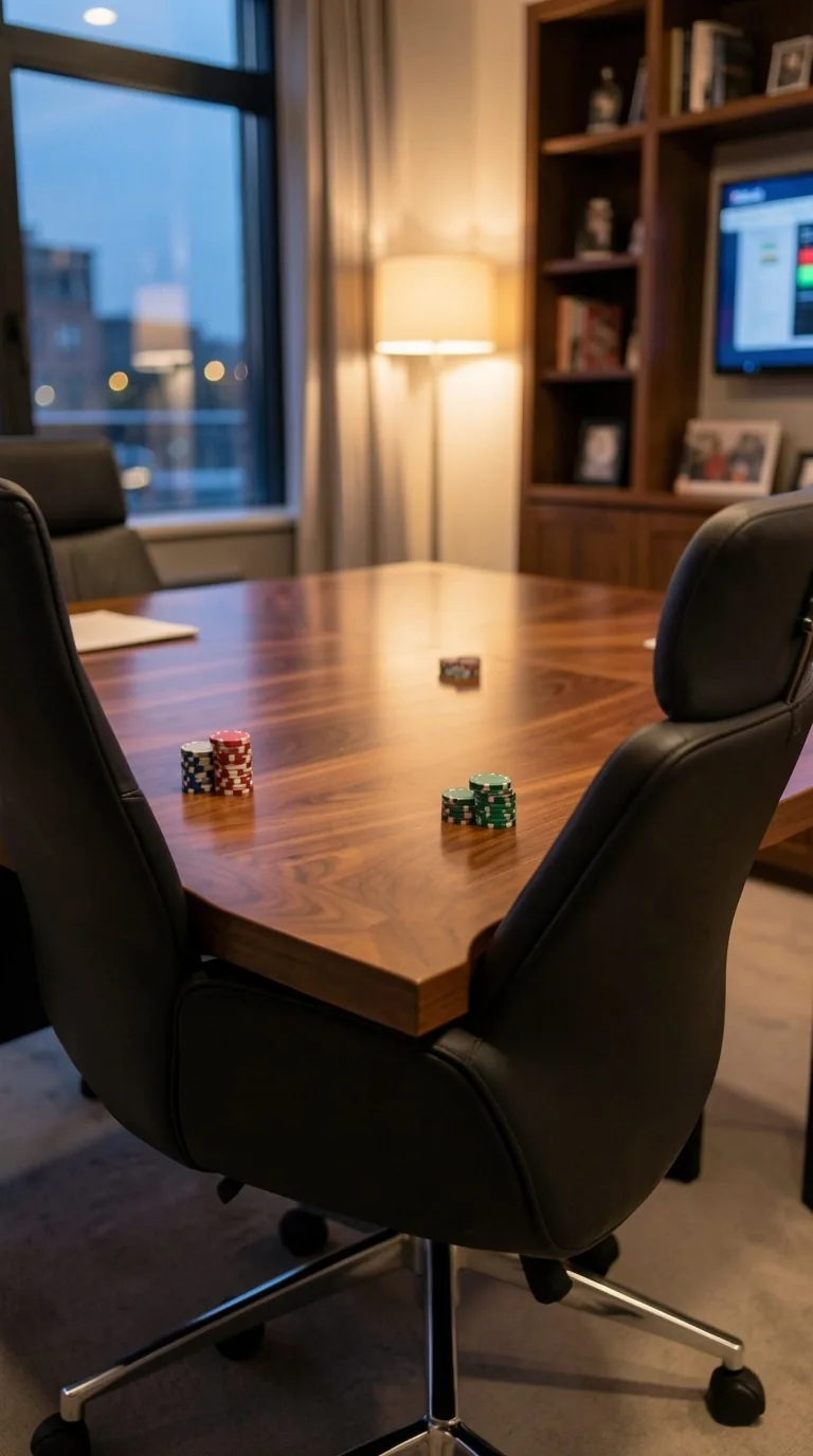 Wnętrze coworkingu Vilmorian w Sopocie o zmierzchu
